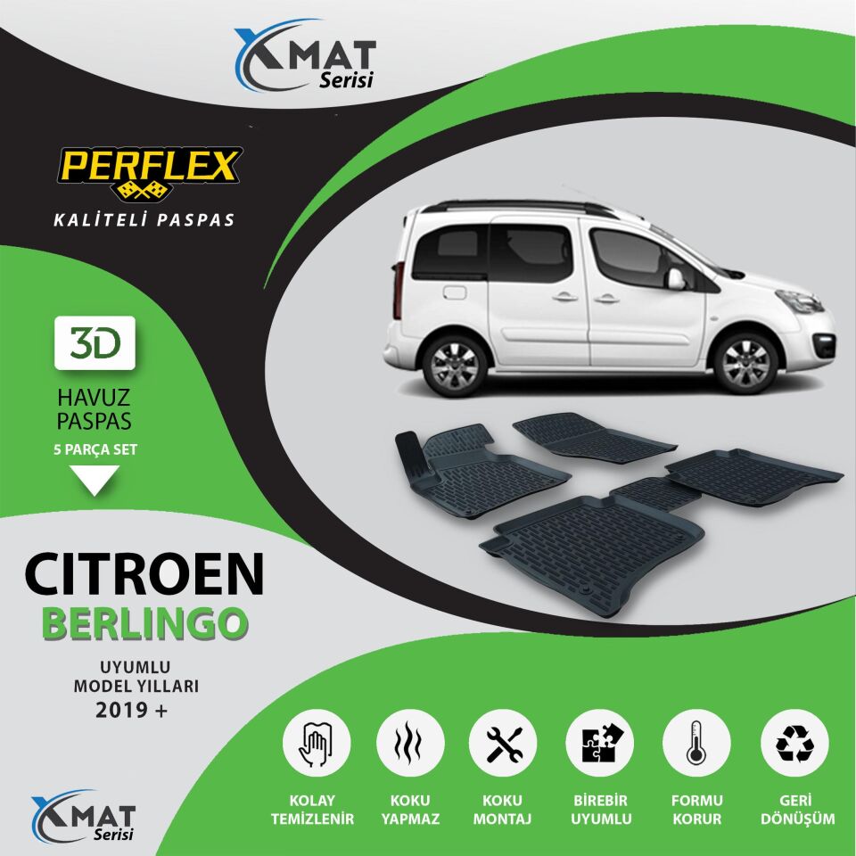 Perflex Paspas 3D Havuzlu X-Mat Berlingo 2019+