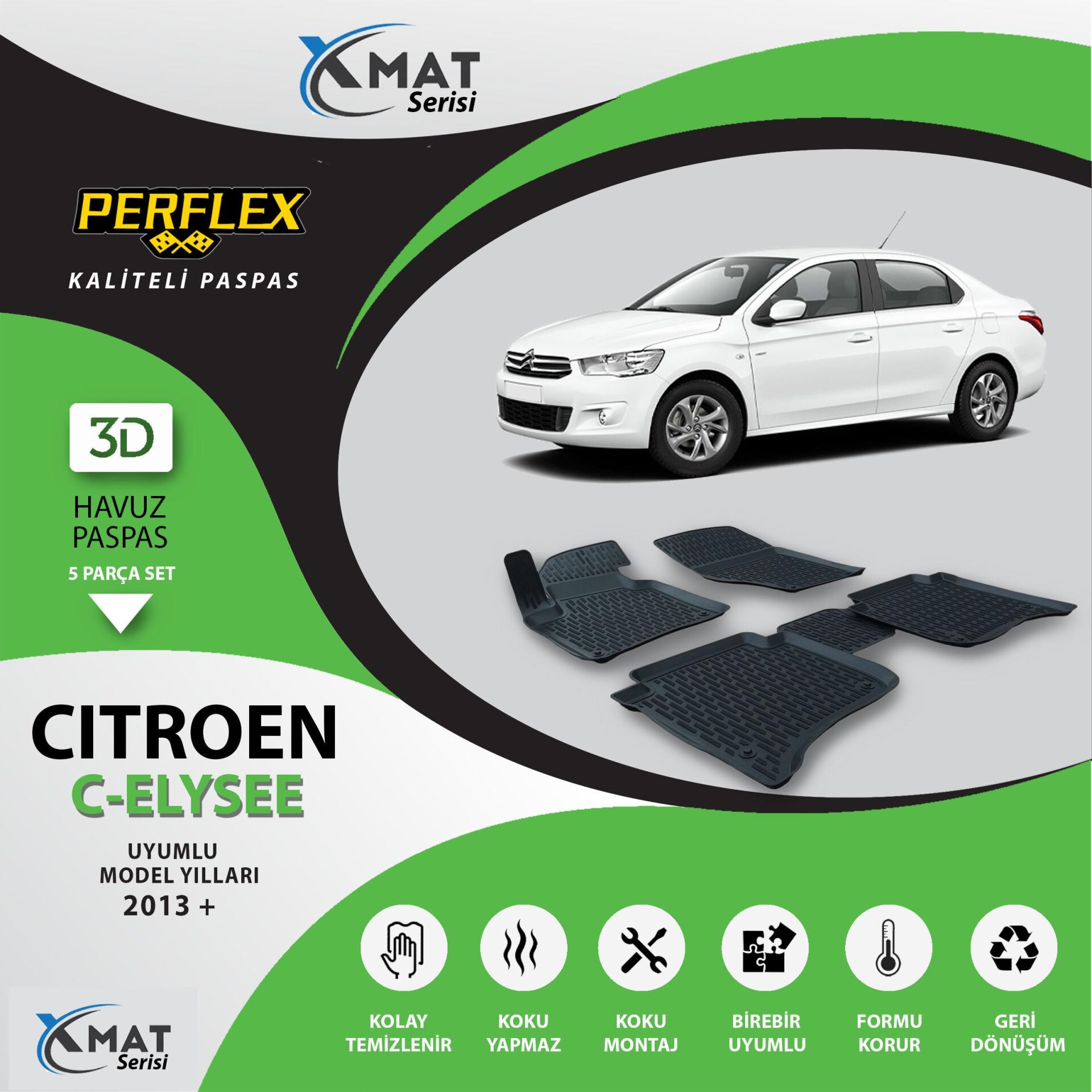 Perflex Paspas 3D Havuzlu X-Mat C-Elysee 2013+