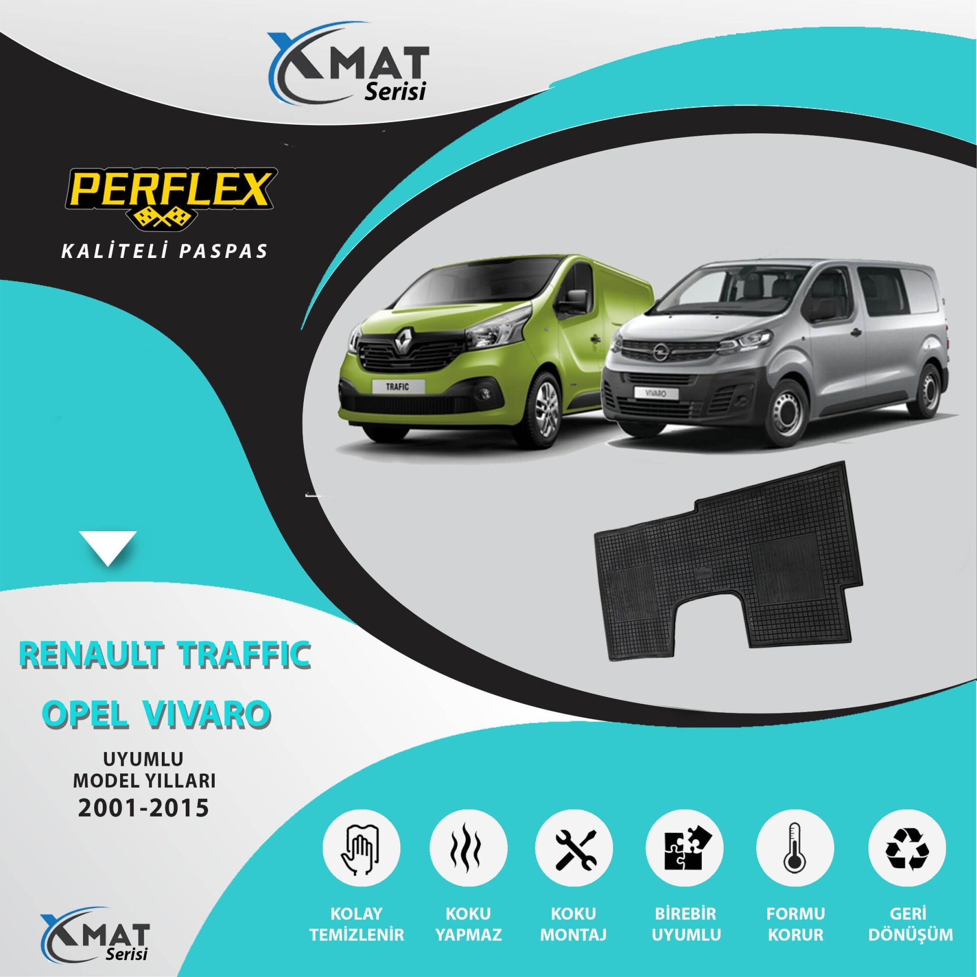Perflex Paspas Kaucuk Flexair Traffic-Vivaro 2001-2015