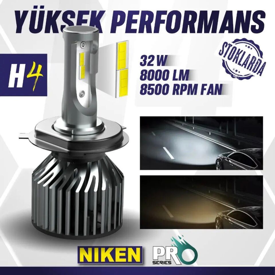 Niken Far Ampulü Led Xenon Pro Serisi H4