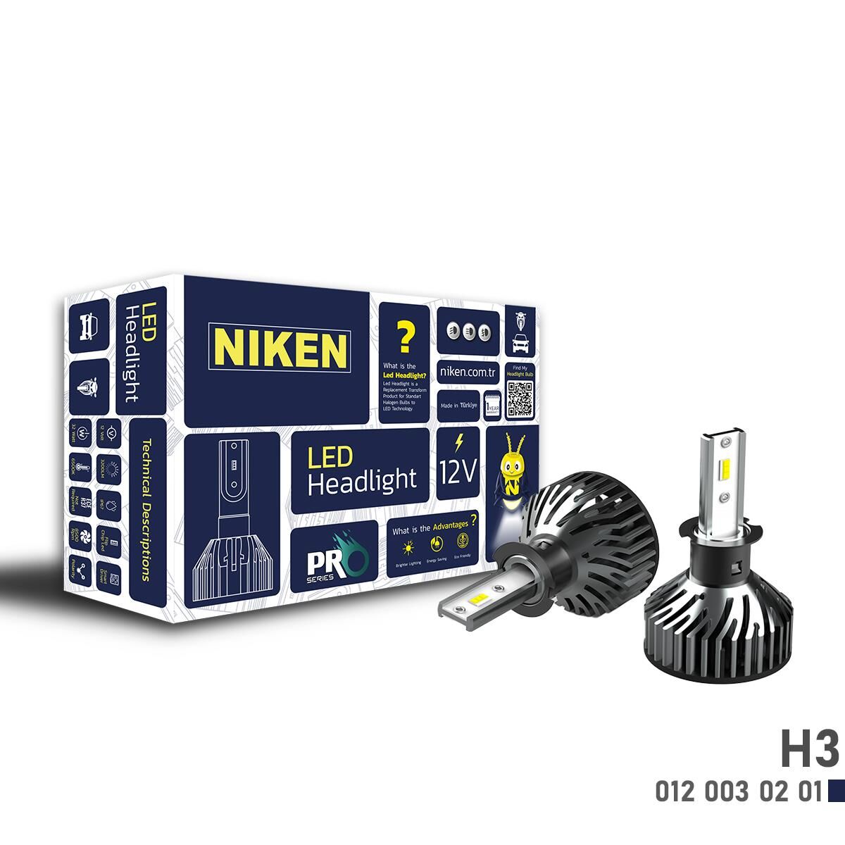 Niken Far Ampulü Led Xenon Pro Serisi H3