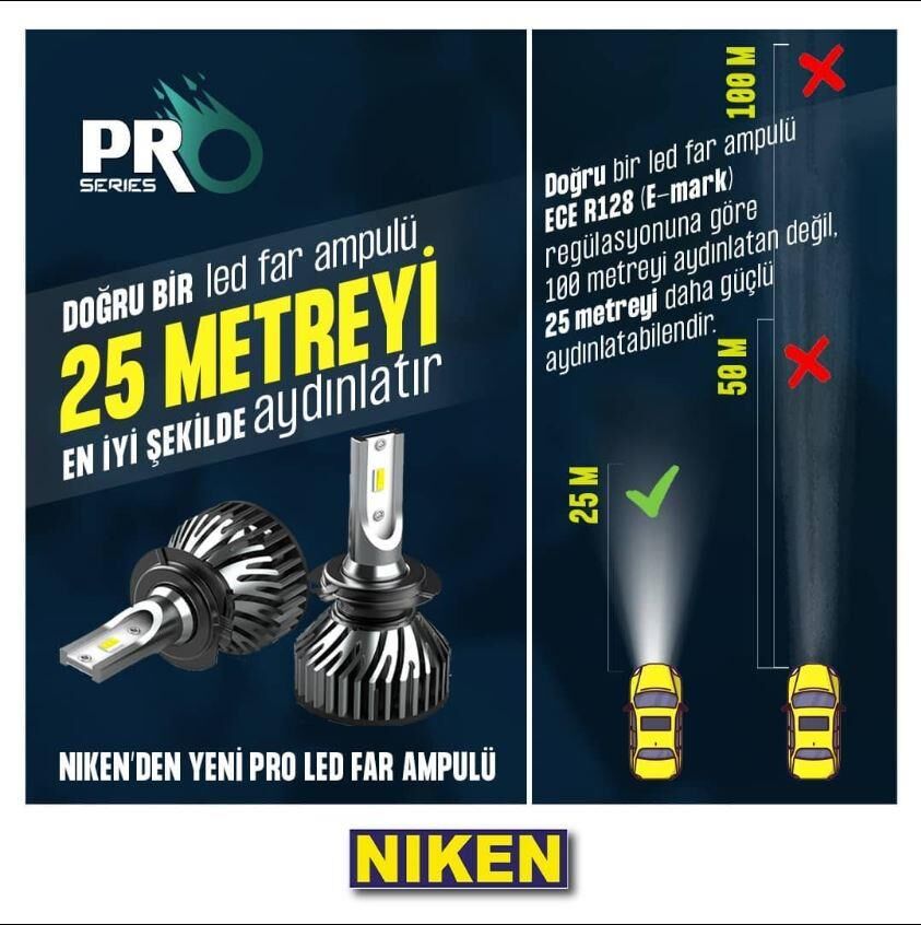 Niken Far Ampulü Led Xenon Pro Serisi H3