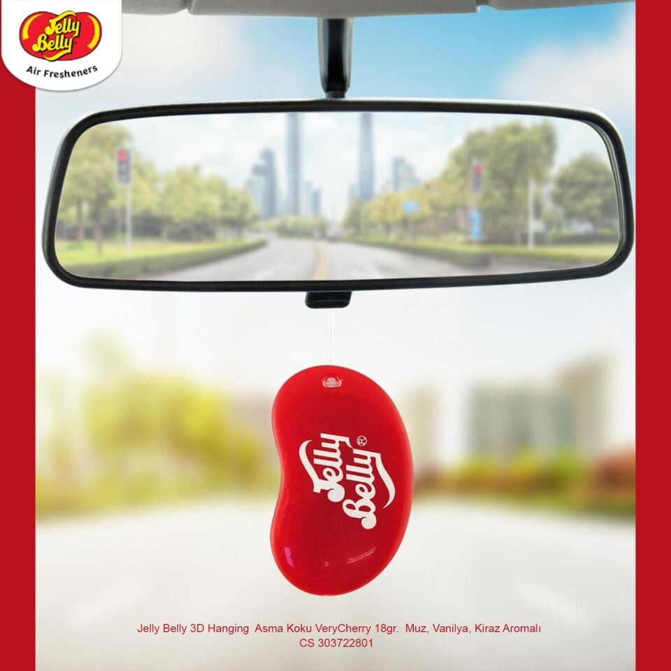 Jelly Belly 3D Hanging  Asma Koku VeryCherry 18gr.  Muz, Vanilya, Kiraz Aromali