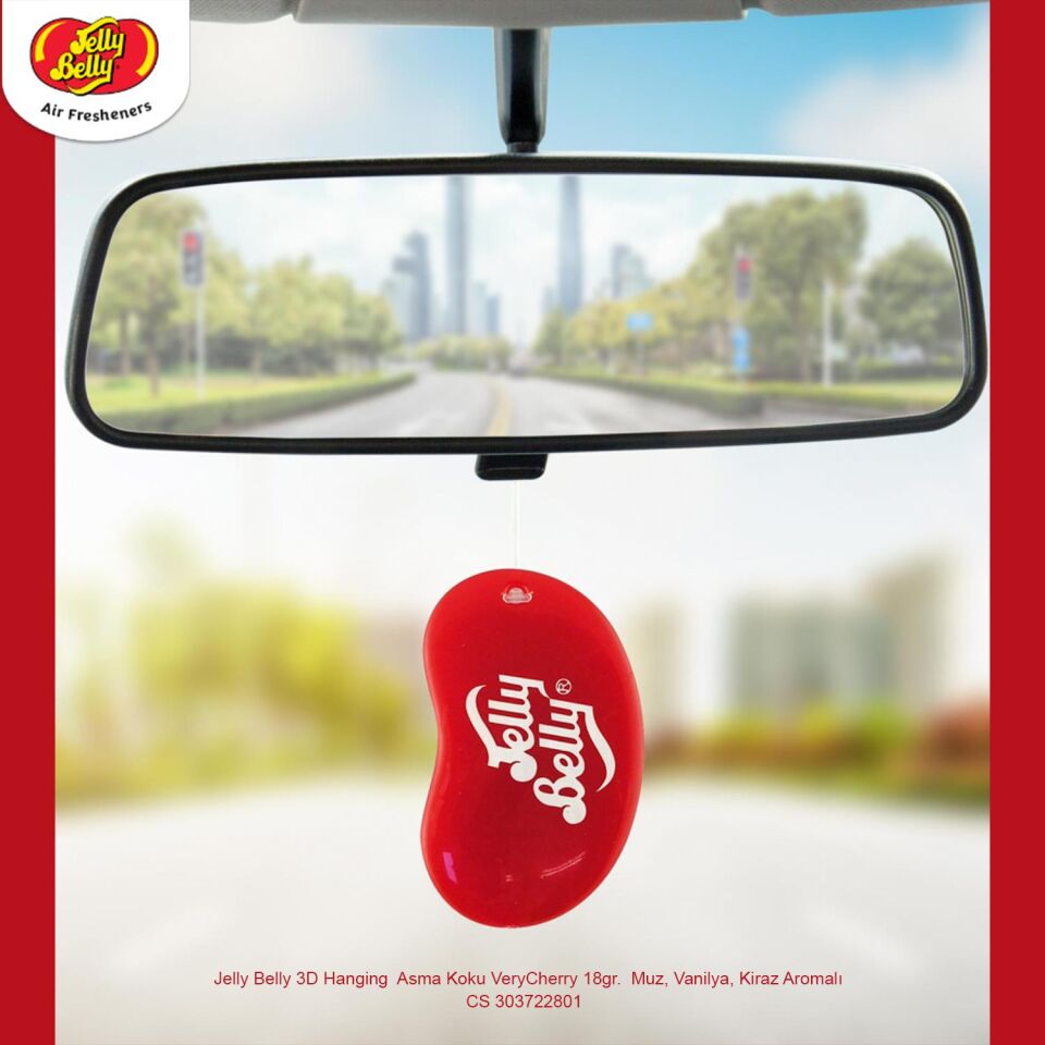 Jelly Belly 3D Hanging  Asma Koku VeryCherry 18gr.  Muz, Vanilya, Kiraz Aromali