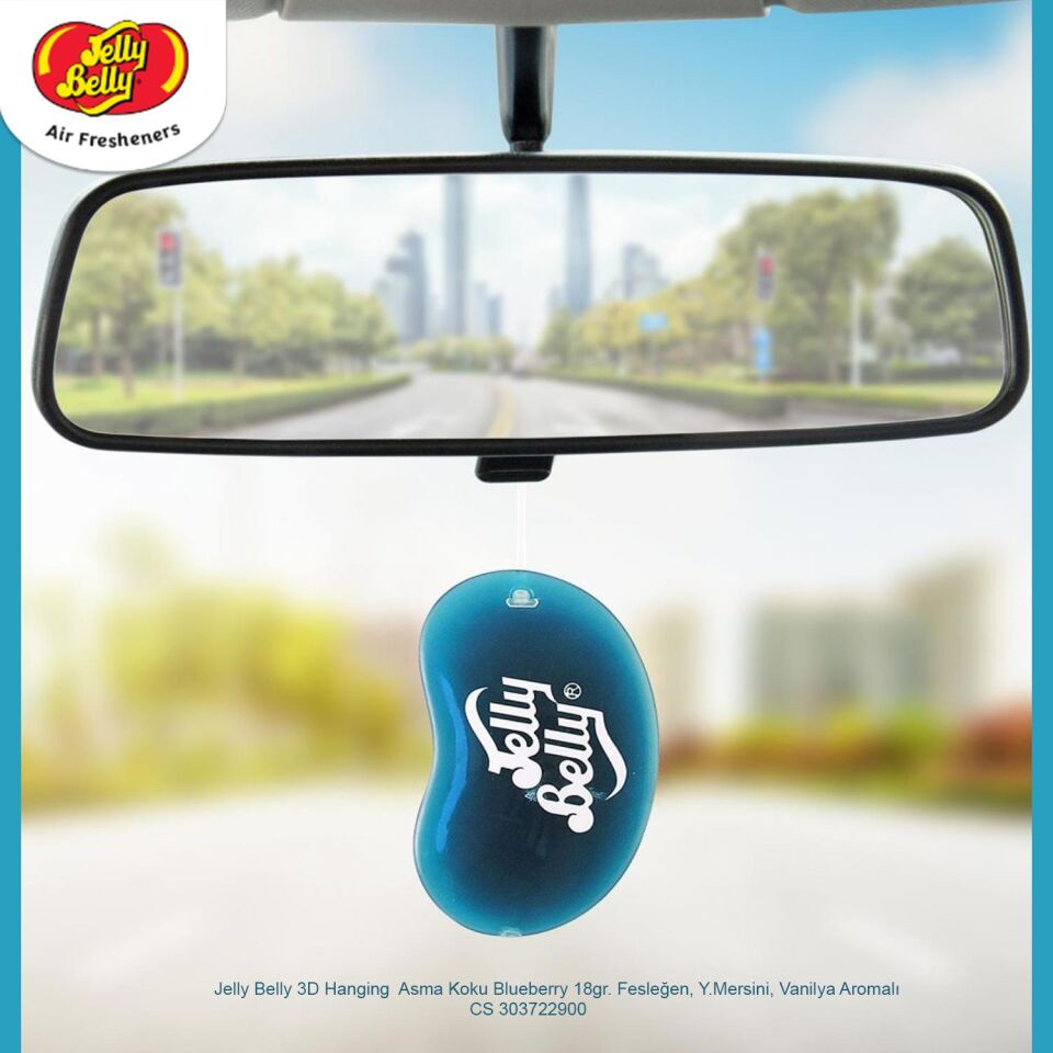 Jelly Belly 3D Hanging  Asma Koku Blueberry 18gr. Feslegen, Y.Mersini, Vanilya Aromali