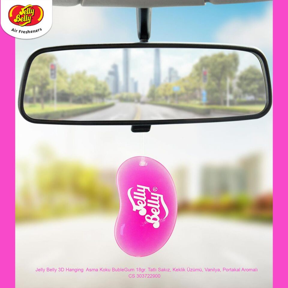 Jelly Belly 3D Hanging  Asma Koku BubleGum 18gr. Tatlı Sakız, Keklik Üzümü, Vanilya, Portakal Aromal