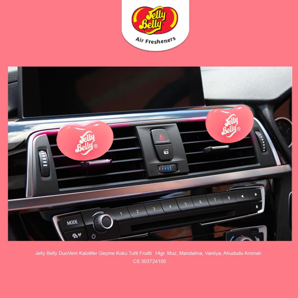 Jelly Belly DuoVent Kalorifere Geçme Koku Tutti Fruitti  14gr. Muz, Mandalina, Vanilya, Ahududu