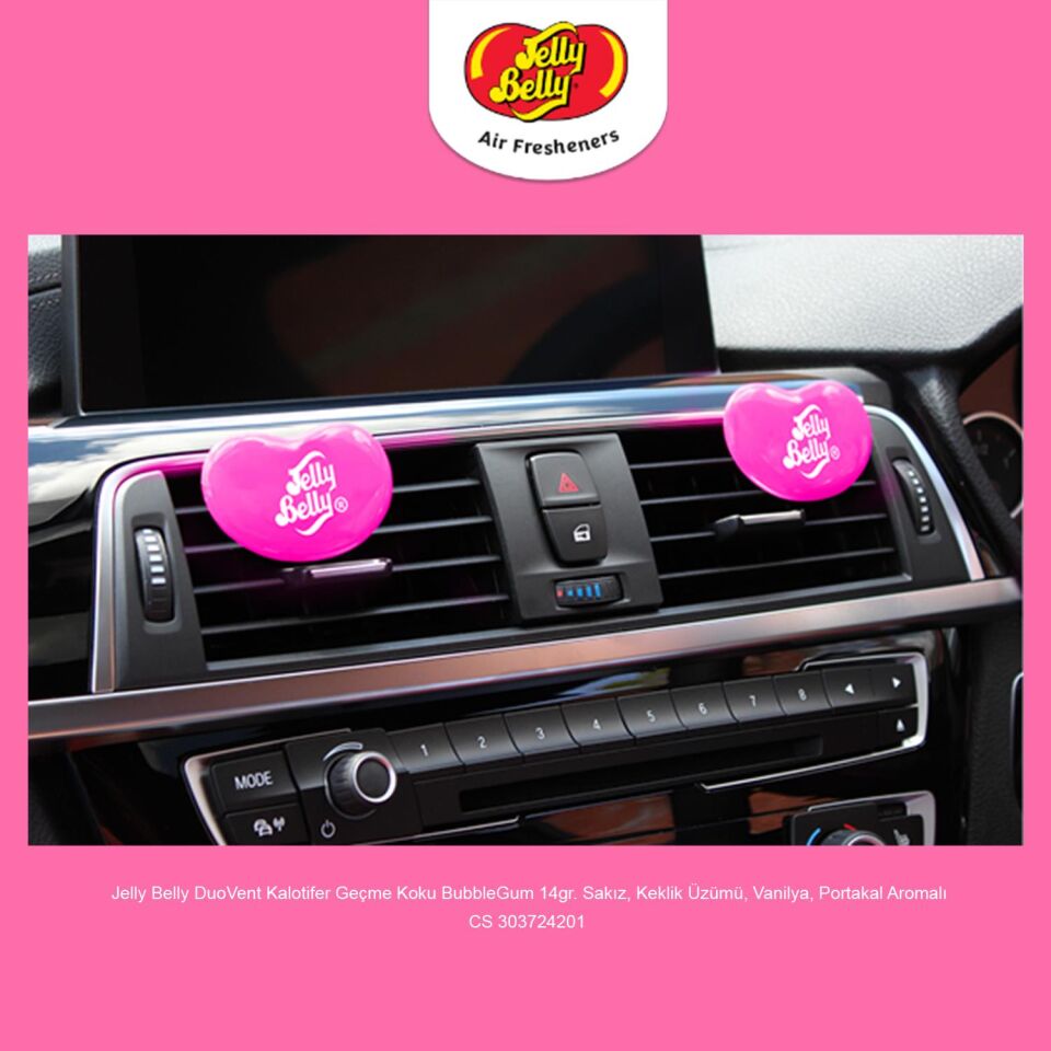 Jelly Belly DuoVent Kalorifere Geçme Koku BubbleGum 14gr. Sakız, Keklik Üzümü, Vanilya, Portakal Arom