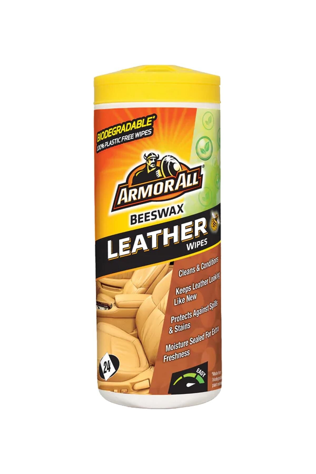 ArmorAll Beeswax Leather Wipes. Deri Döseme Temizleyici, Canlandirici ve Koruyucu Etkili Mendil 24ad
