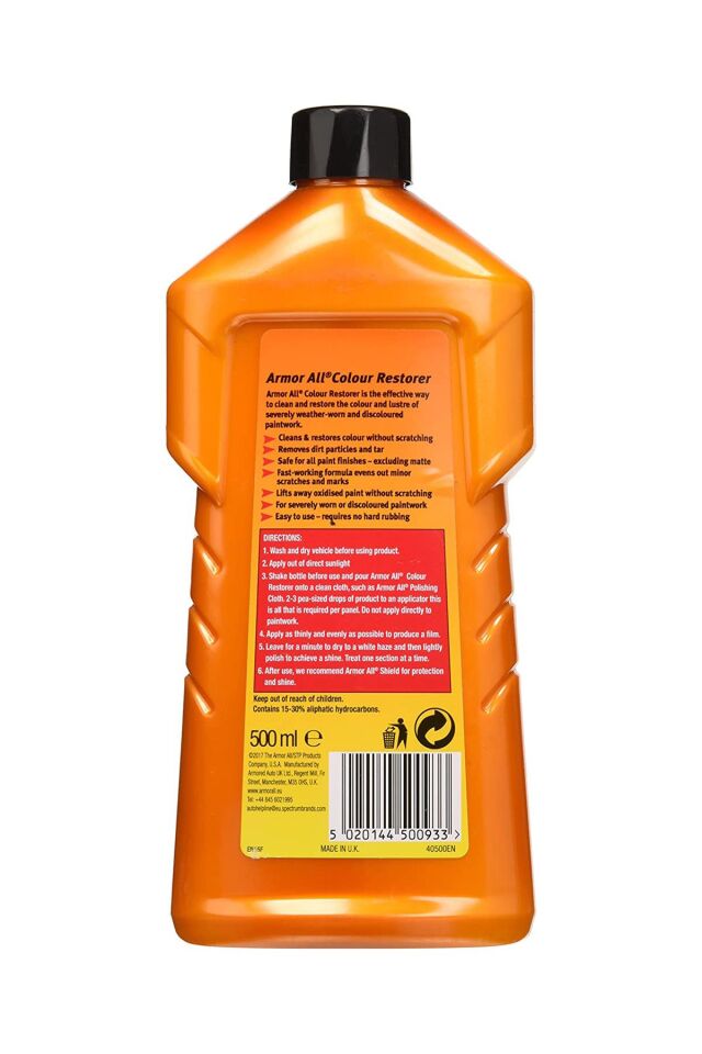 Armor All Boya Renk Canlandirici ve Yenileyici Güçlü Etkili Cila. 500ml.