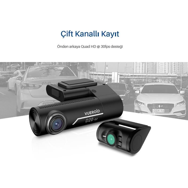 Vueroid Araç Kamerasi 2K Sony Starvis Görüntü Sensörü GPS D20