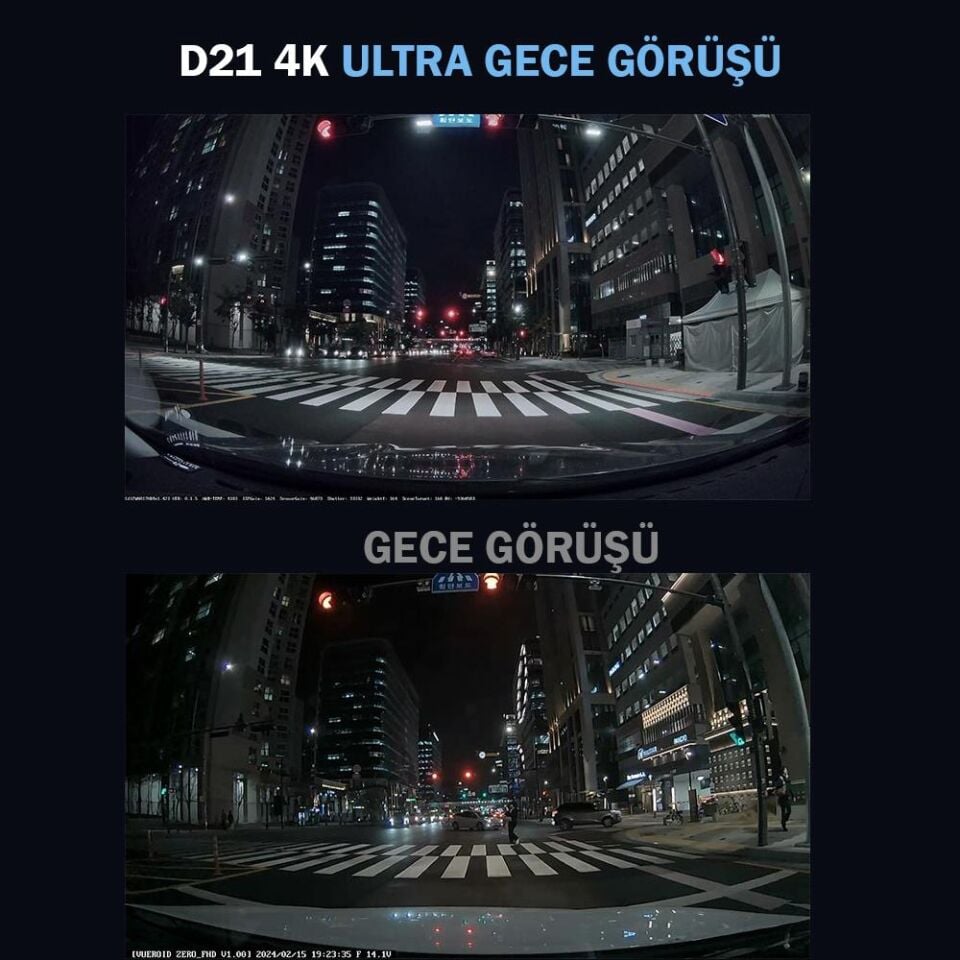 Vueroid Araç Kamerasi 4K Sony Starvis 2 Görüntü Sensörü GPS D21