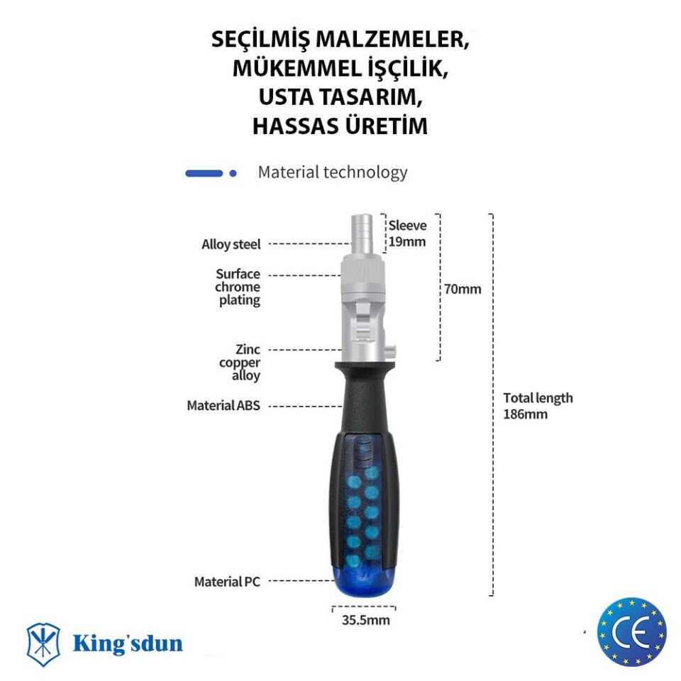 Kingsdun 10 u 1 Arada Circirli Çift Yönlü Tornavida Seti KS-840047