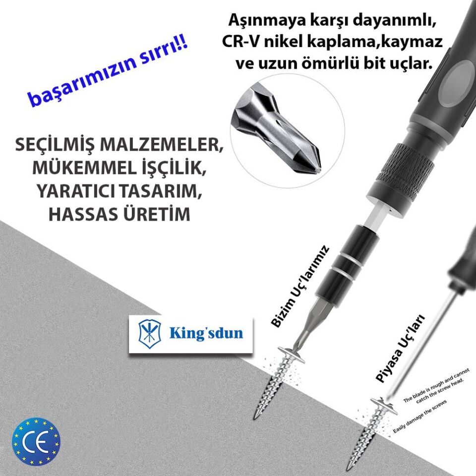 Kingsdun 48 Parçali Tasinabilir Mini Tornavida Seti KS-840059
