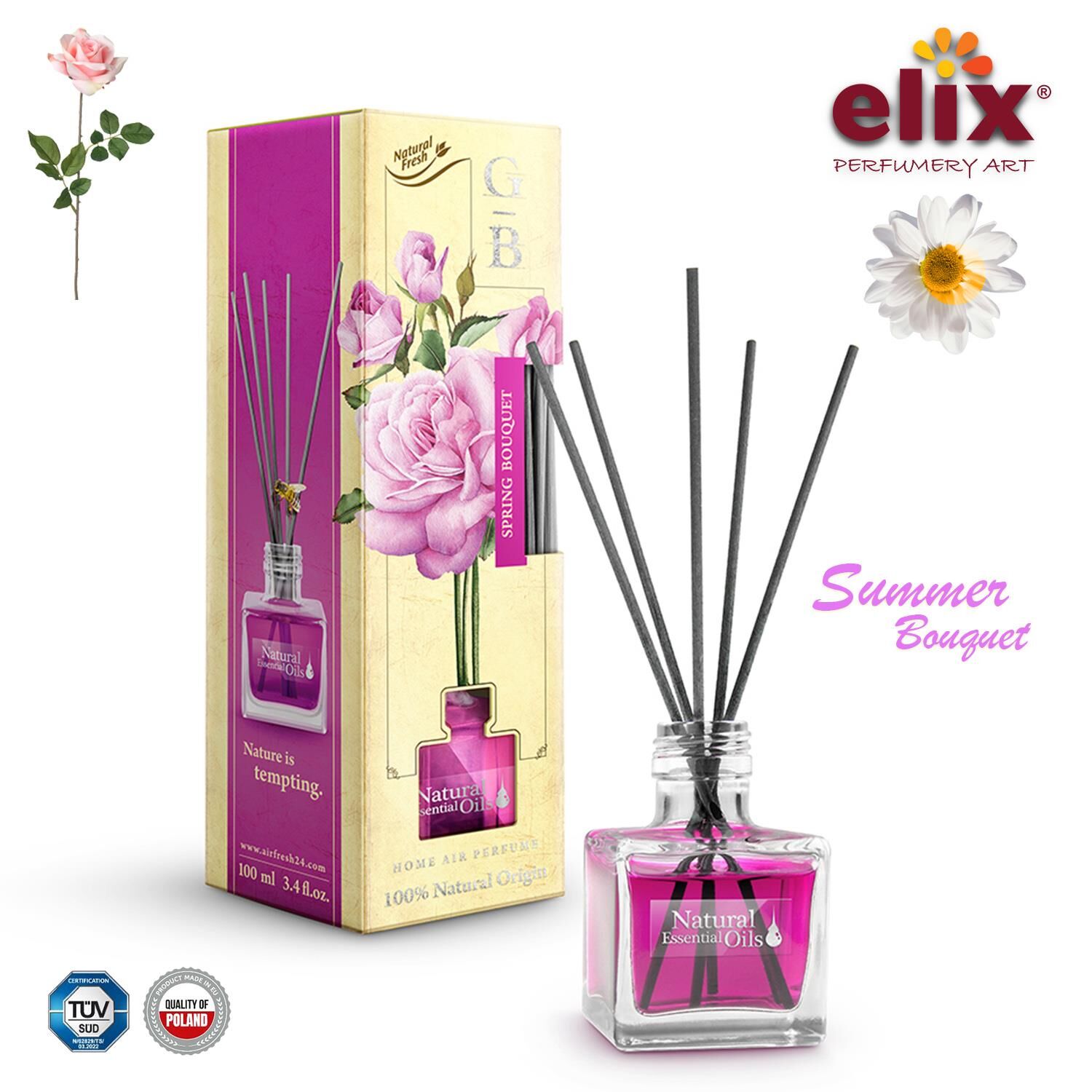 ELIX Dogal Çiçek Esanslari içeren, Ev - Ofis Kokusu 100ml. - Okaliptus, Lavanta