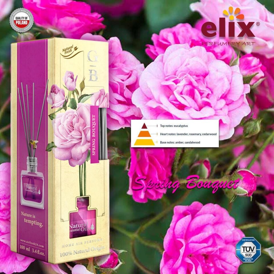 ELIX Dogal Çiçek Esanslari içeren, Ev - Ofis Kokusu 100ml. - Okaliptus, Lavanta