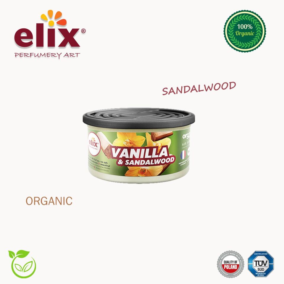 ELIX Organik Metal Kutuda Dogal Liflere Emdirilmis Özel Aromali Koku - Sandal Agaci