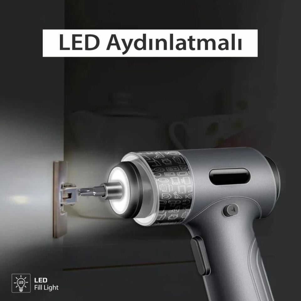 Kingsdun Sarjli Tornavida Seti 36 Parçali Manyetik Uç 5V 2500mAH