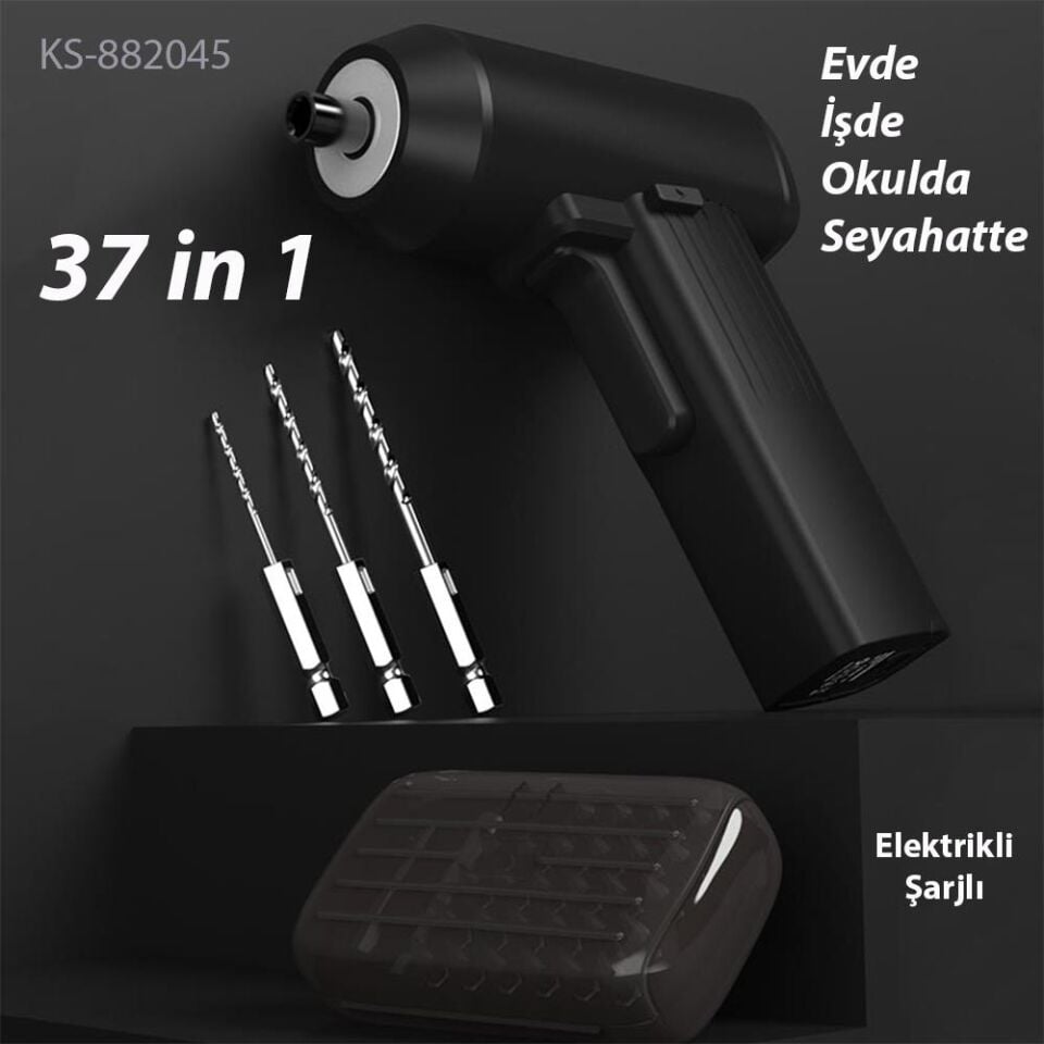 Kingsdun Sarjli Tornavida Seti 32 Parça Manyetik Uç 3.6V 1300mAH