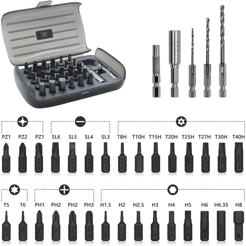 Kingsdun Sarjli Tornavida Seti 32 Parça Manyetik Uç 3.6V 1300mAH