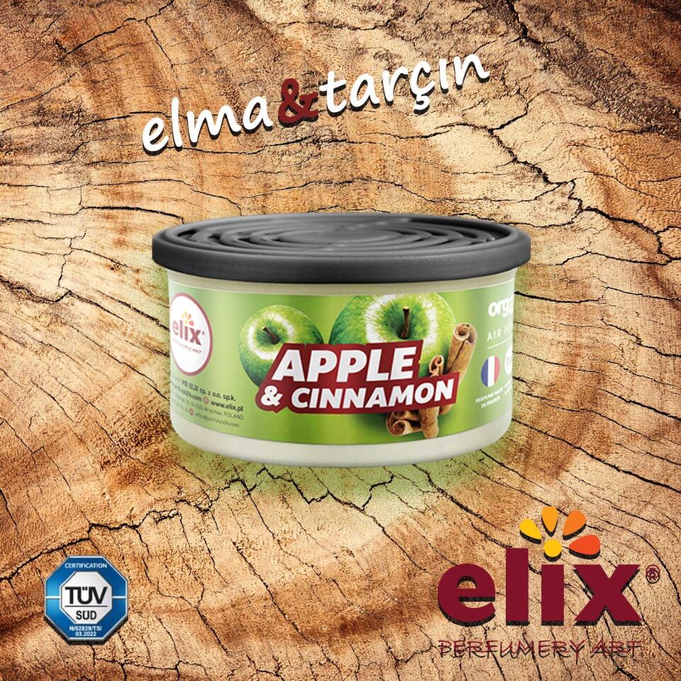 ELIX Organik Metal Kutuda Dogal Liflere Emdirilmis Özel Aromali Koku - Elma-Tarçin