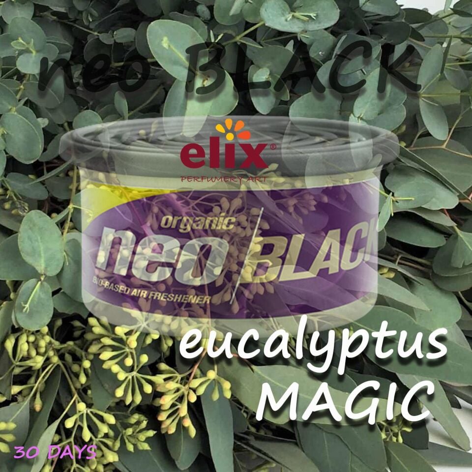 ELIX Neo Black Metal Kutuda Ahsap Granüllere Emdirilmis Özel Aromali Koku - Okaliptus