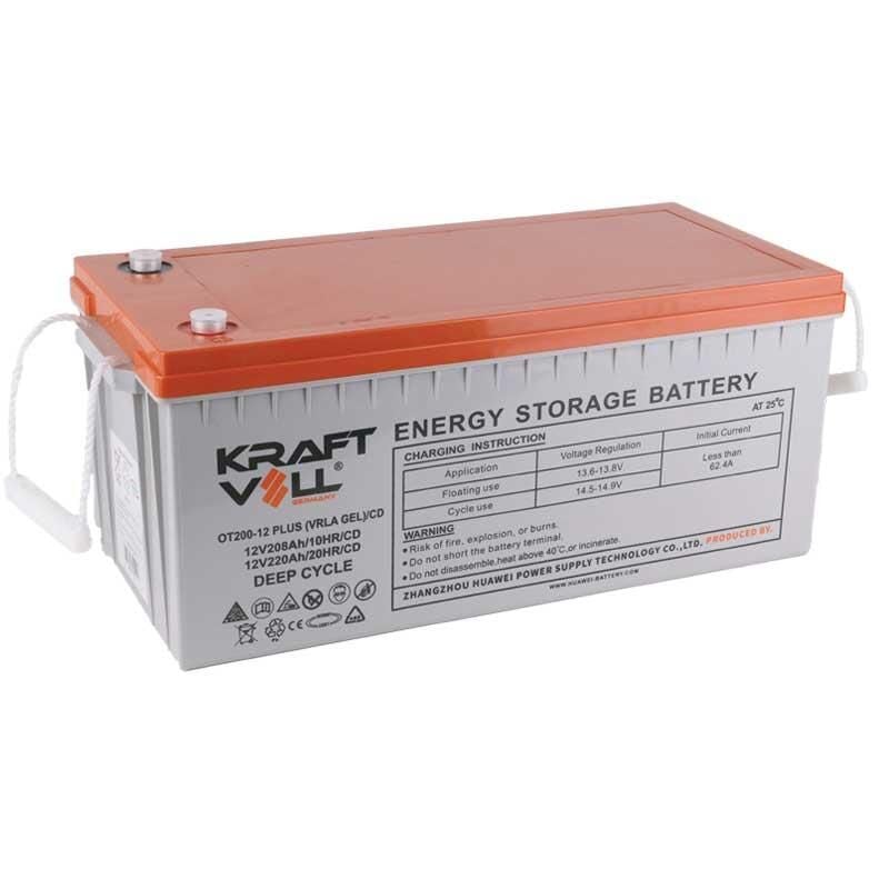 Kraftvoll 12V 208AH(10HR),220AH(20HR) Plus Cd Deep Cycle Gel Akü 18070008