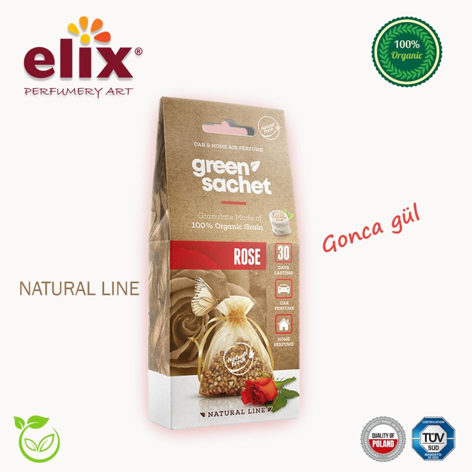 ELIX Natural Ahsap Granüllere Emdirilmis Özel Aromali Koku - Gül
