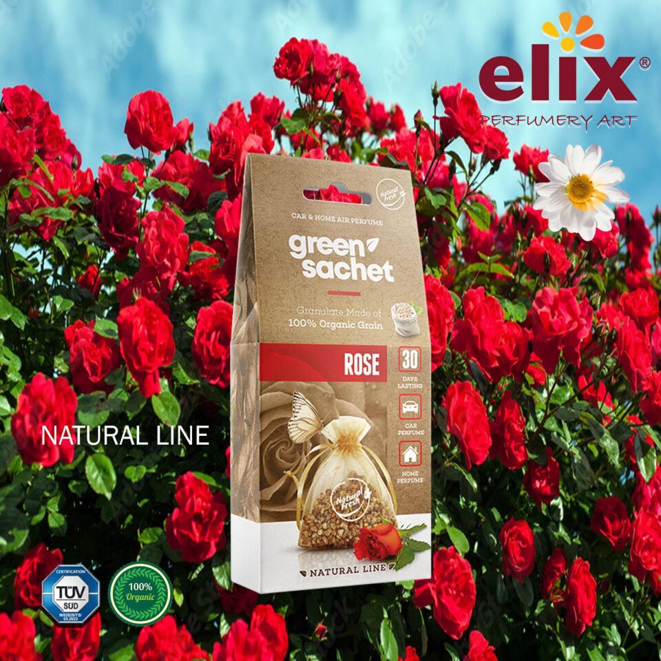 ELIX Natural Ahsap Granüllere Emdirilmis Özel Aromali Koku - Gül