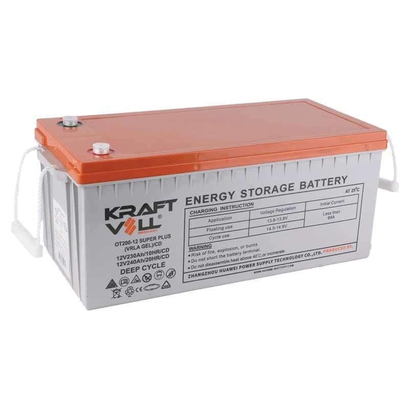 Kraftvoll 12V 230AH(10HR),240AH(20HR) Super Plus Cd Deep Cycle Gel Akü 18070009