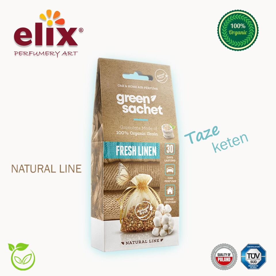 ELIX Natural Ahsap Granüllere Emdirilmis Özel Aromali Koku - Taze Keten