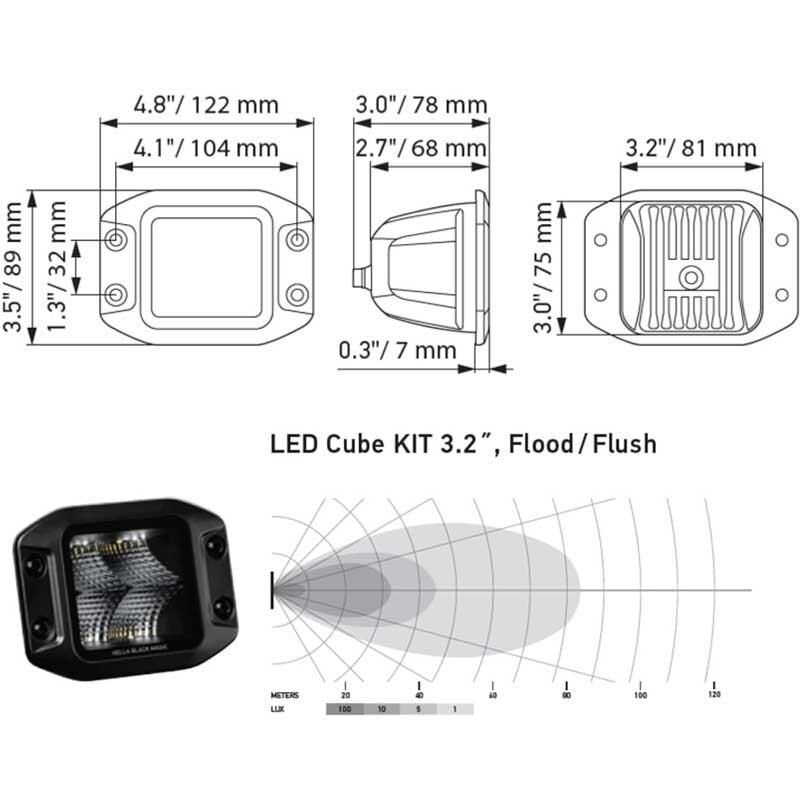 Hella Black Magic Cube 12/24V Led Far Yardimci Spot Takim Kit 1FA358176-831