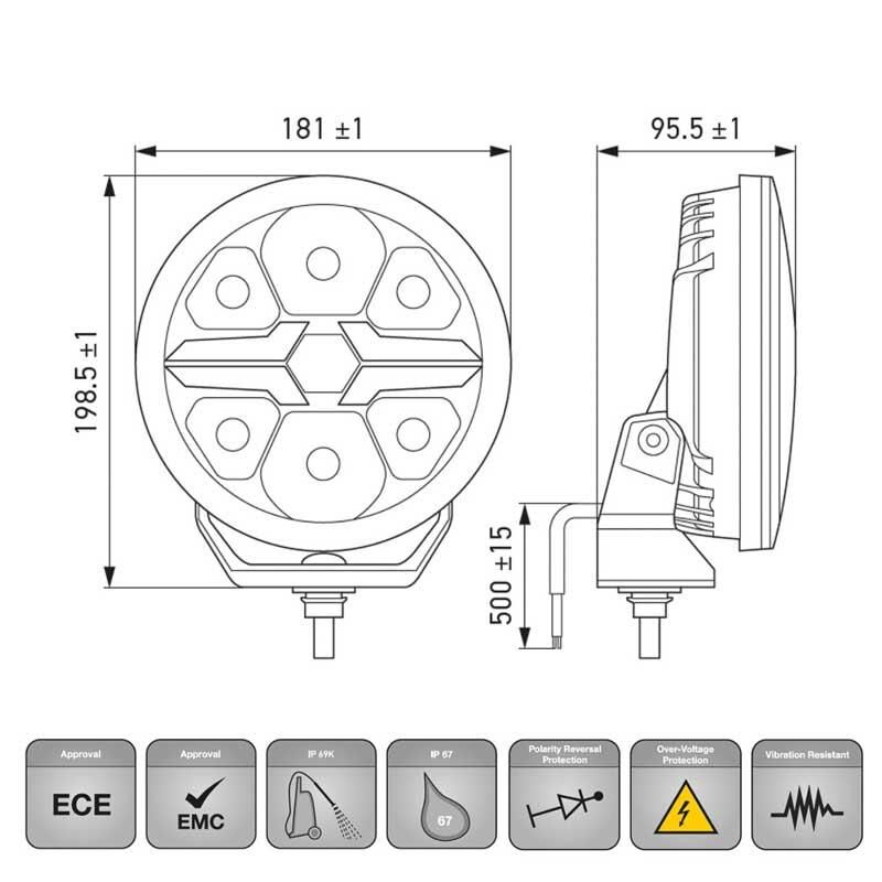 Hella Off-Road Valuefit Blade Led Uzun Far Krom 22W 7'' Beyaz Isik 1FJ357198-001