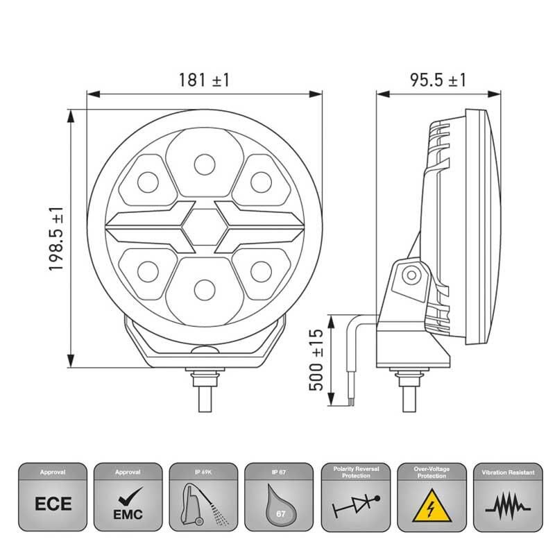 Hella Off-Road Valuefit Blade Led Uzun Far Siyah 22W 7'' Beyaz Isik 1FJ357198-041