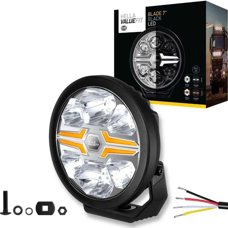 Hella Off-Road Valuefit Blade Led Uzun Far Siyah 22W 7'' Beyaz-Amber Isik 1FJ357198-061