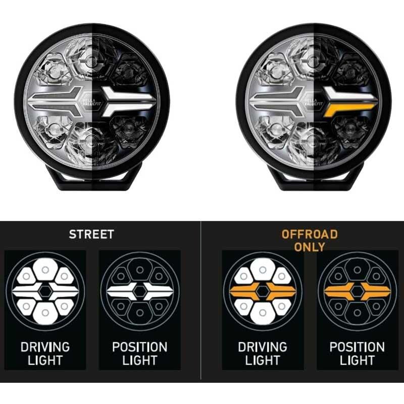 Hella Off-Road Valuefit Blade Led Uzun Far Siyah 22W 7'' Beyaz-Amber Isik 1FJ357198-061
