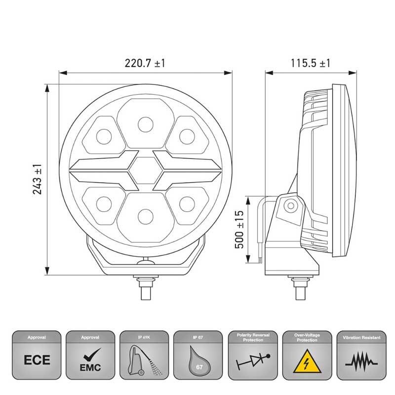 Hella Off-Road Valuefit Blade Led Uzun Far Krom 18W 9'' Beyaz Isik 1FJ357199-011