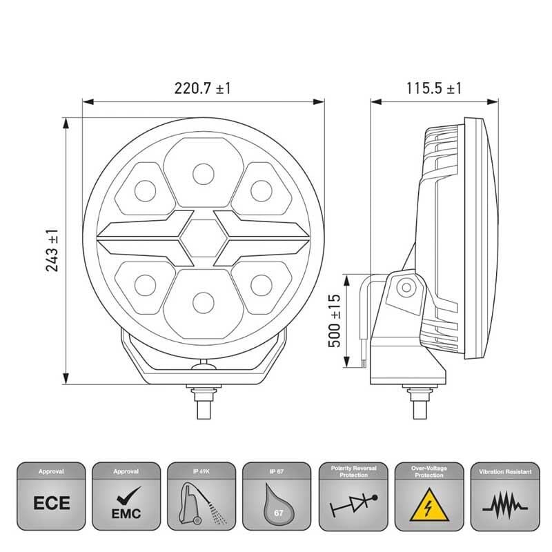 Hella Off-Road Valuefit Blade Led Uzun Far Krom 18W 9'' Beyaz Isik 1FJ357199-011