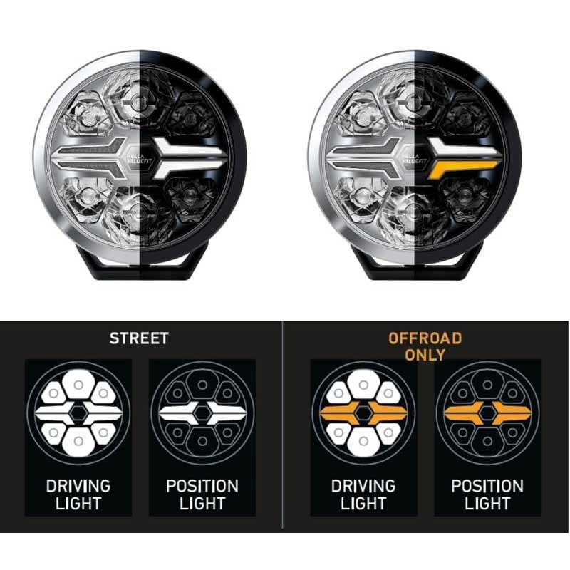 Hella Off-Road Valuefit Blade Led Uzun Far Krom 17W 9'' Beyaz-Amber Isik 1FJ357199-021