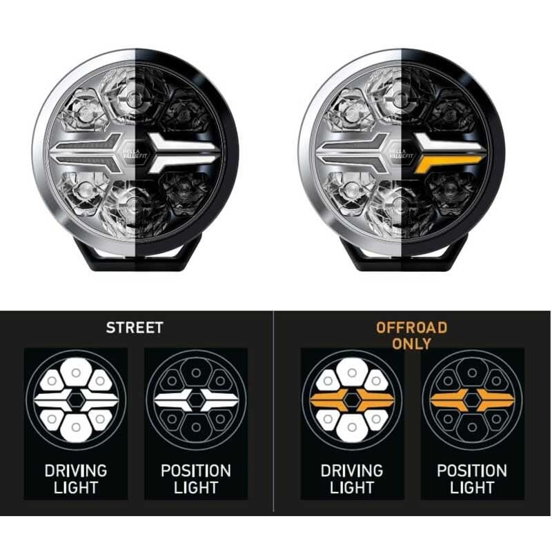 Hella Off-Road Valuefit Blade Led Uzun Far Krom 17W 9'' Beyaz-Amber Isik 1FJ357199-021