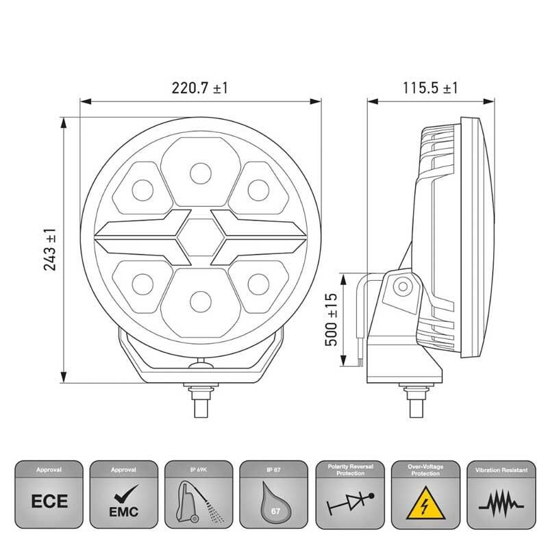 Hella Off-Road Valuefit Blade Led Uzun Far Siyah 17W 9'' Beyaz Isik 1FJ357199-041