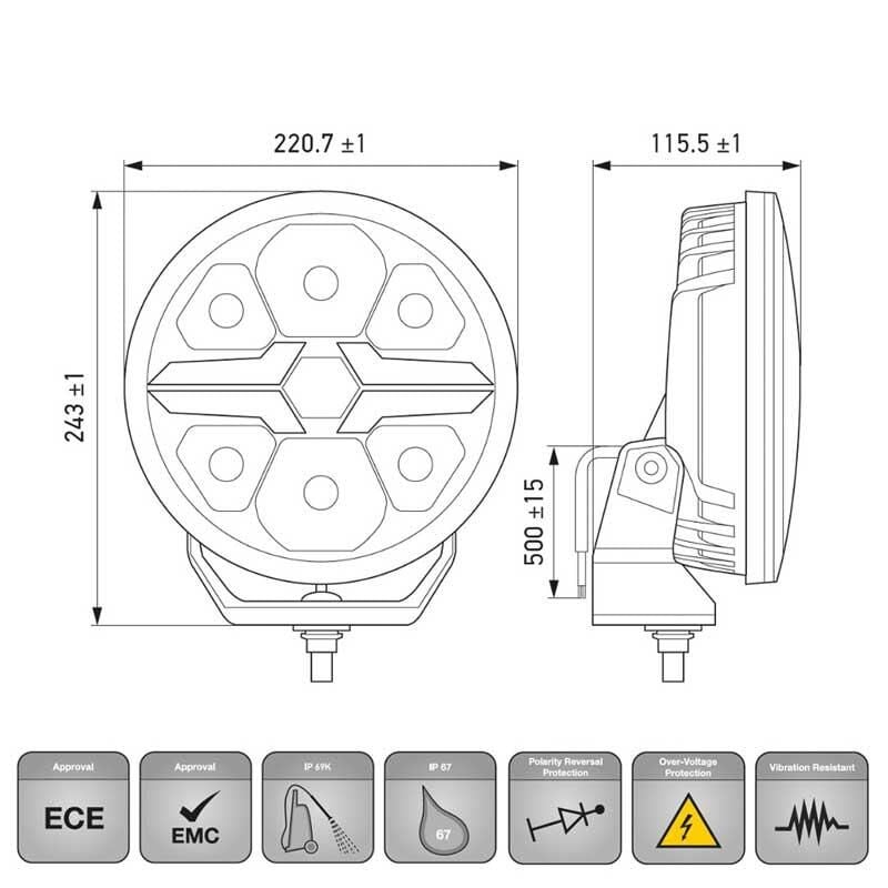 Hella Off-Road Valuefit Blade Led Uzun Far Siyah 18W 9'' Beyaz Isik 1FJ357199-051