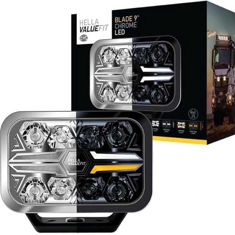 Hella Off-Road Valuefit Blade Led Uzun Far Krom 36W 9'' Beyaz-Amber Isik 1FJ357199-081
