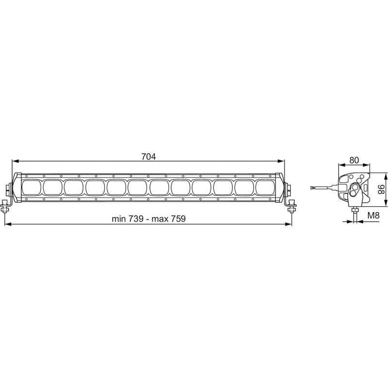 Hella Off-Road Alüminyum Gövde Led Lamba 12V-24V Lightbar LBX-720 360003-002