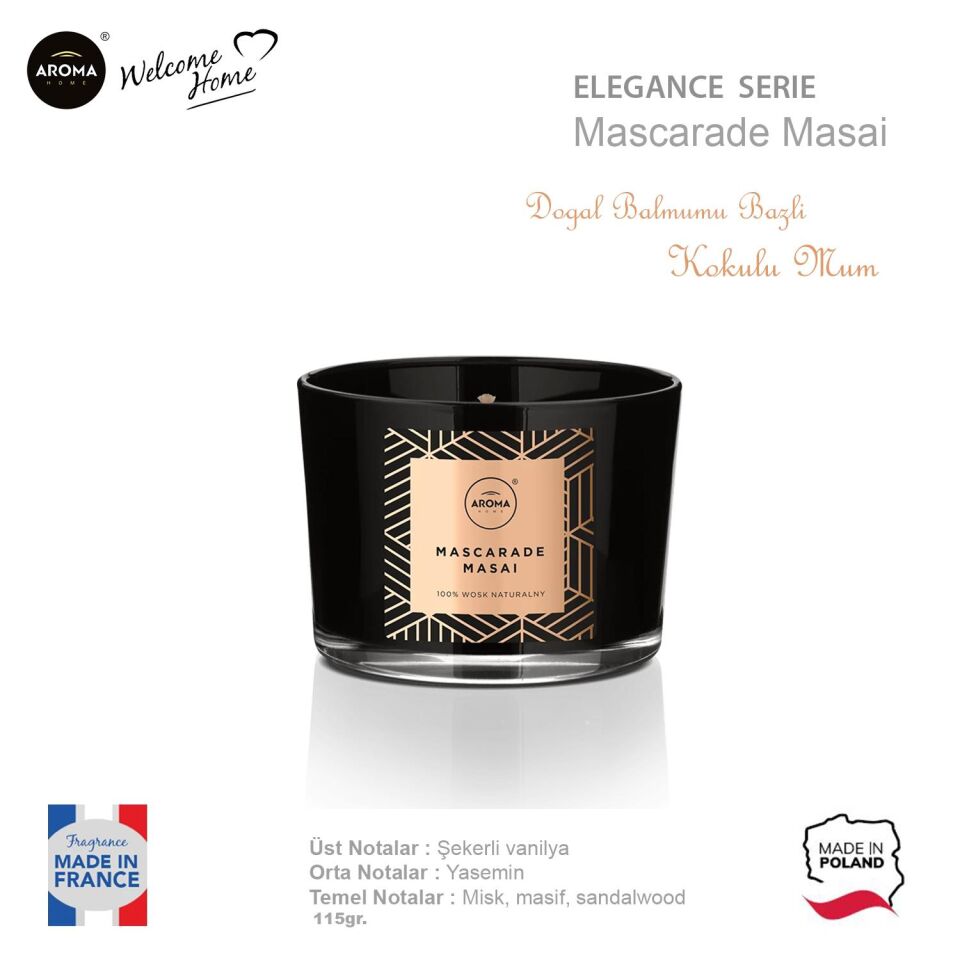 Aroma Home Elegance Kokulu Mum  Mascarade Masai  115gr.