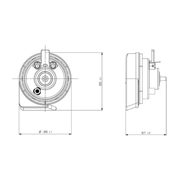 Seger Salyangoz Küçük Da-Dat Korna Ince-Kalin Ses 12V 65VO12.000.02K