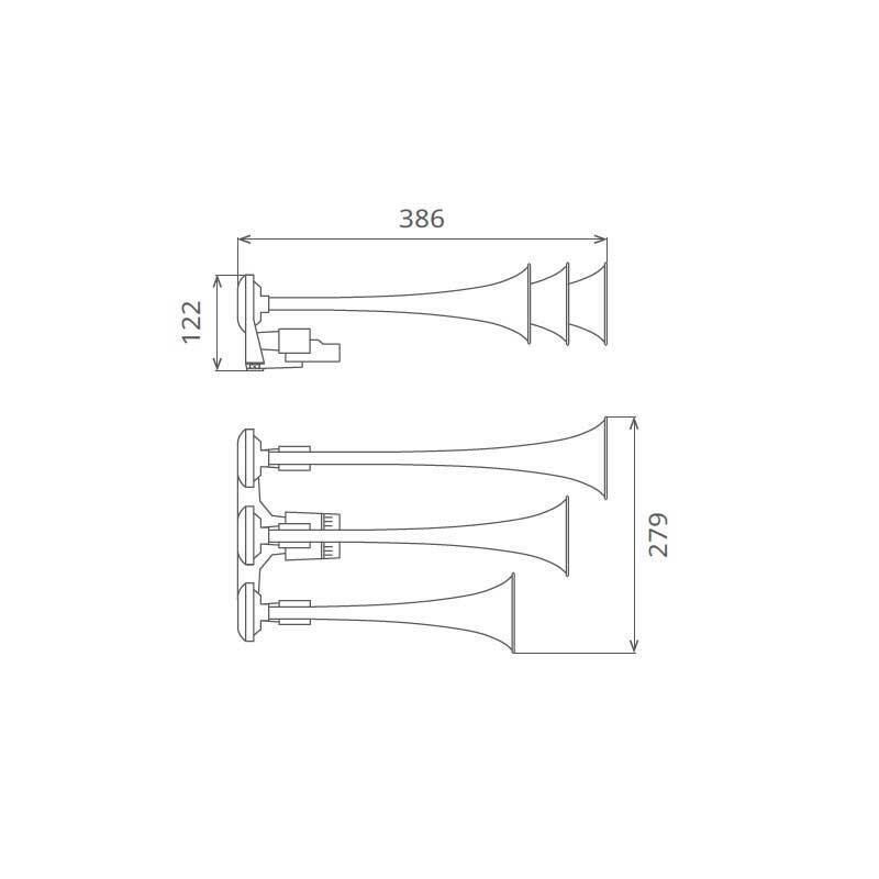 Seger Üç Borulu Saydirmali Arap Dali Dali Korna 82EH24.000.03