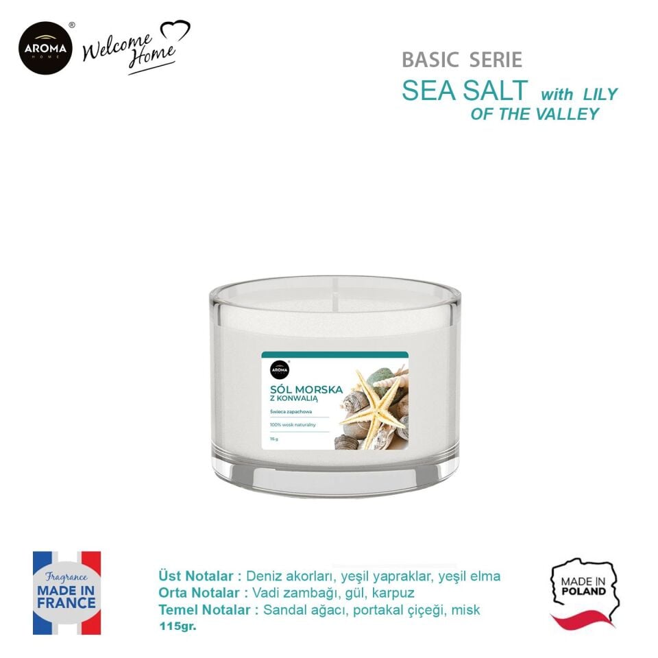 Aroma Basic Line Kokulu Mum Sea salt with lily of the valley 115gr.