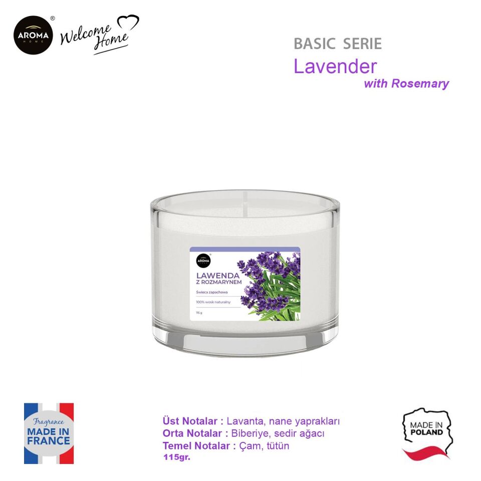 Aroma Basic Line Kokulu Mum Lavender with rosemary  115gr.