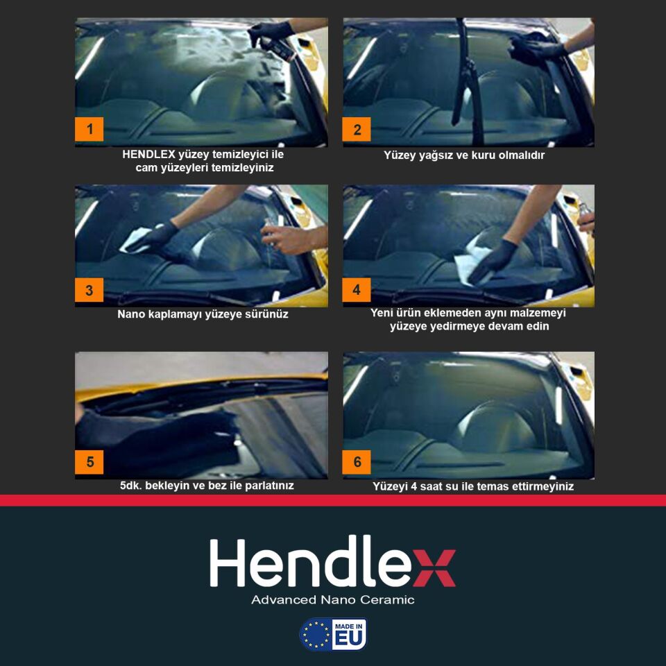 HENDLEX Cam Temizlik ve Su itici Set 50ml.x2